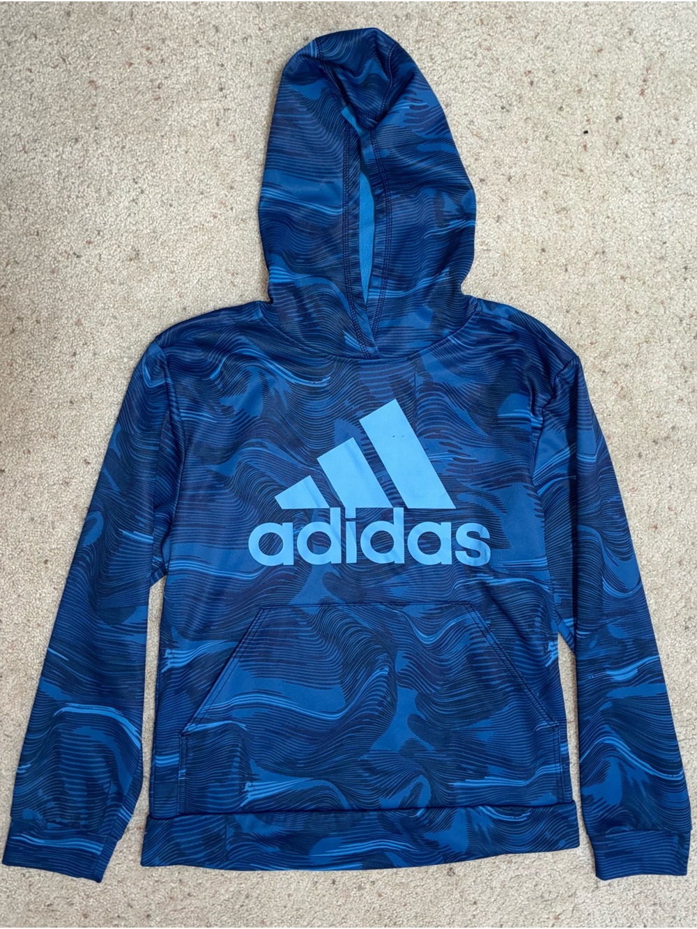 adidas Blue Navy Graphic Hooded Pullover